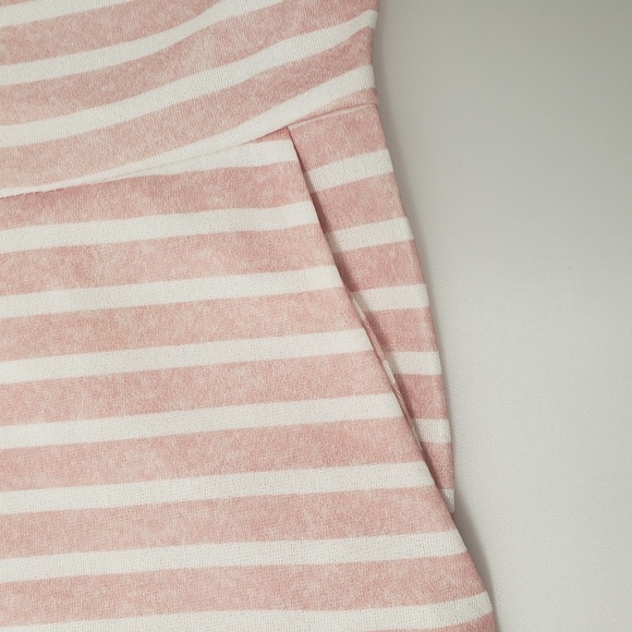 Pink Striped Halter Neck Wide Leg Jumpsuit Romper. - Picture 5 of 6